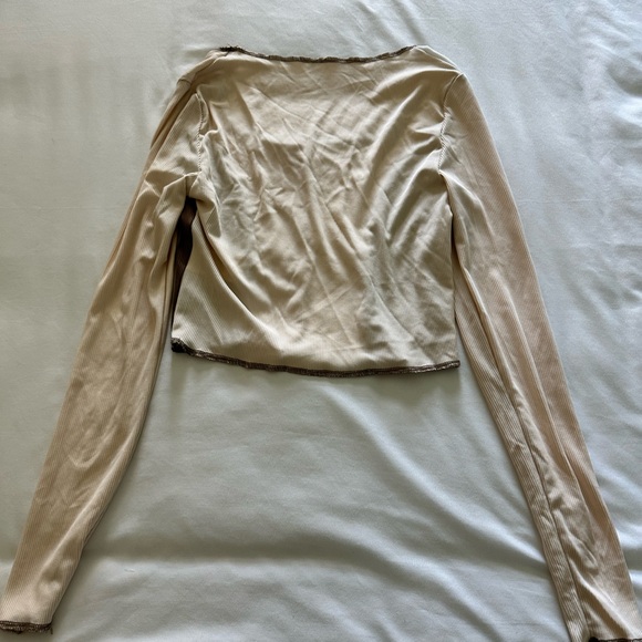 Tri-color long sleeve crop top - Picture 2 of 2